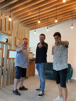 An image of Kim Berthonneau, Jon Pauwels and Jan Andriessens